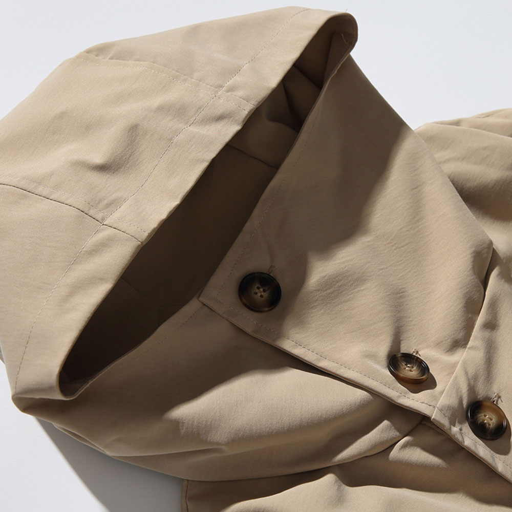 シティボーイ　ミディアムロングフード付きトレンチコート