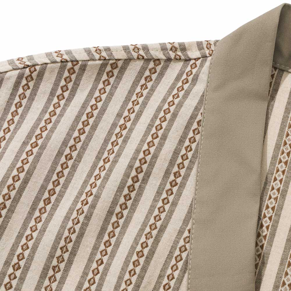 レトロ風ジオメトリックストライプニットシャツ半纏風