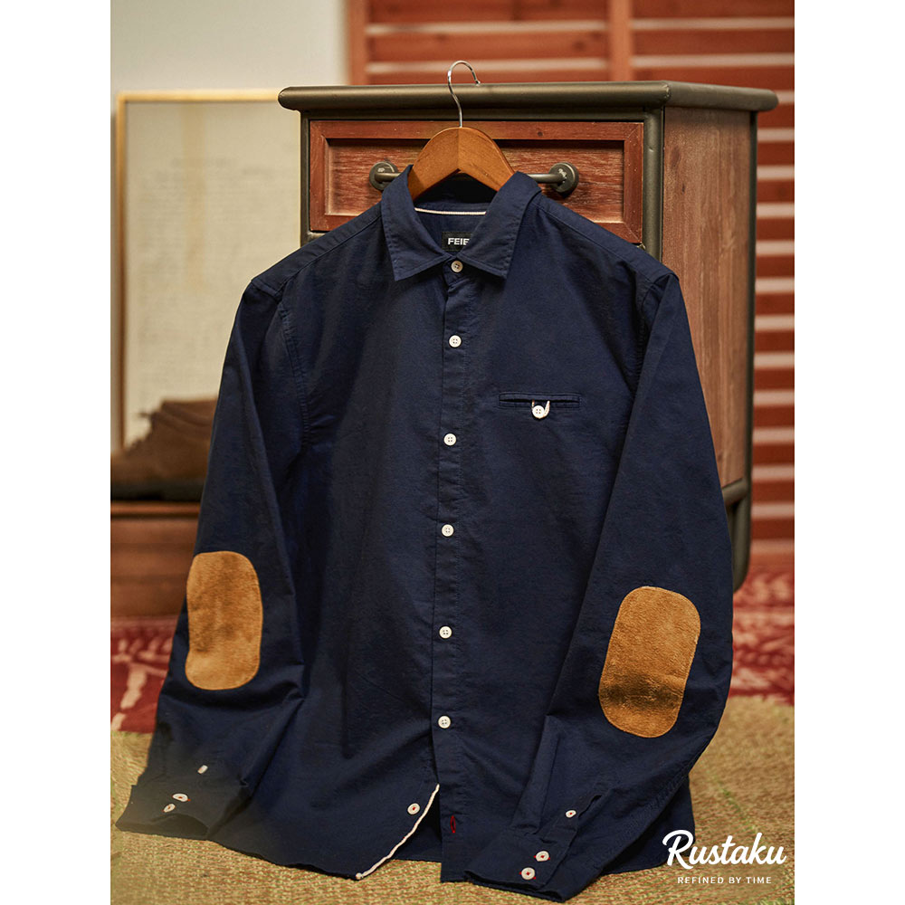 スエード調エルボーパッチ　オックスフォードシャツ