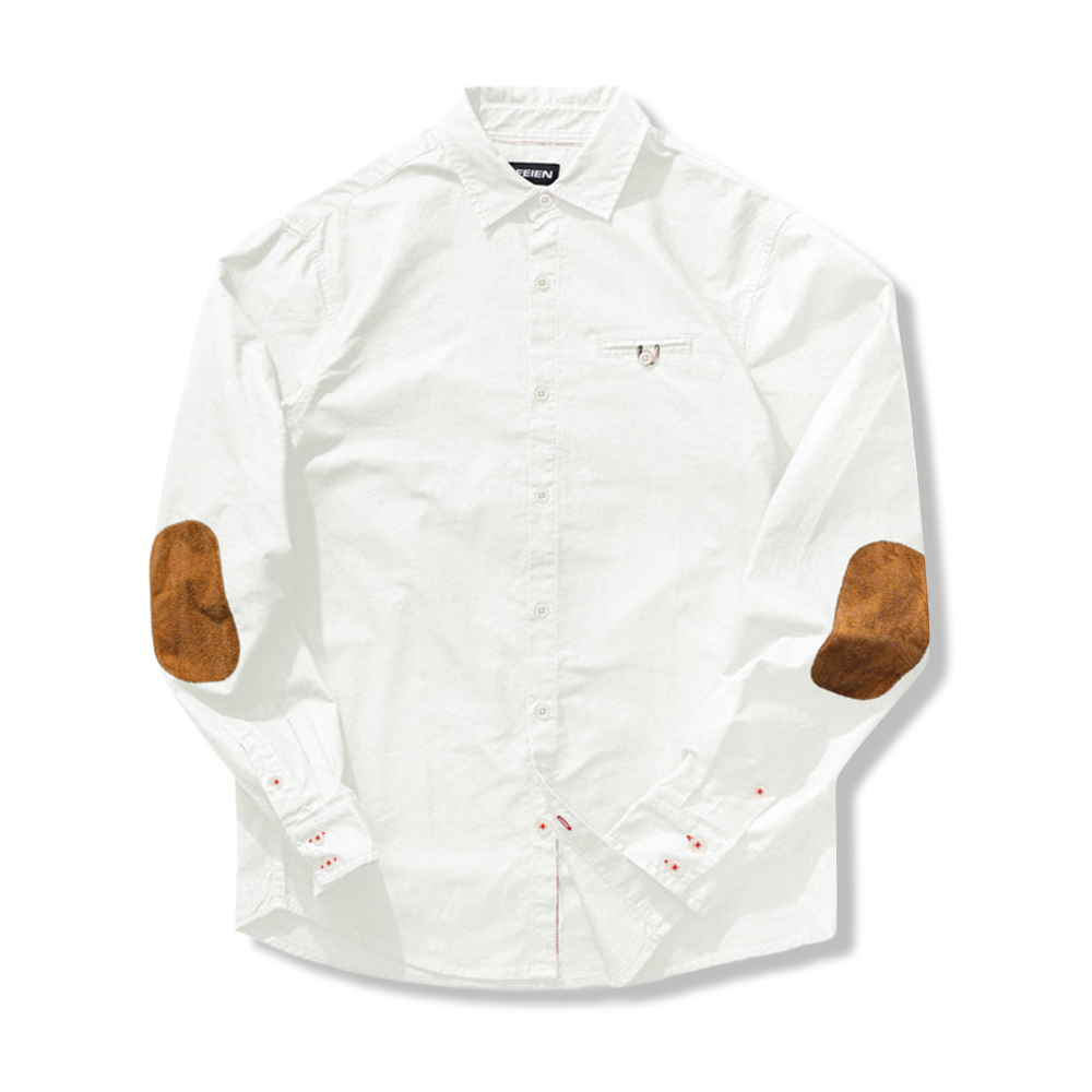 スエード調エルボーパッチ　オックスフォードシャツ