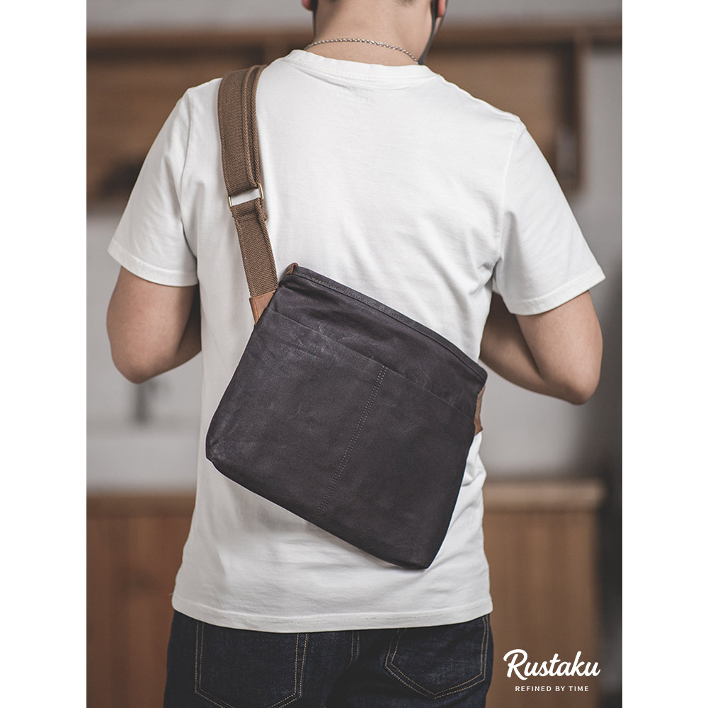 ろうけつ染めキャンバス　撥水加工 ショルダーバッグ