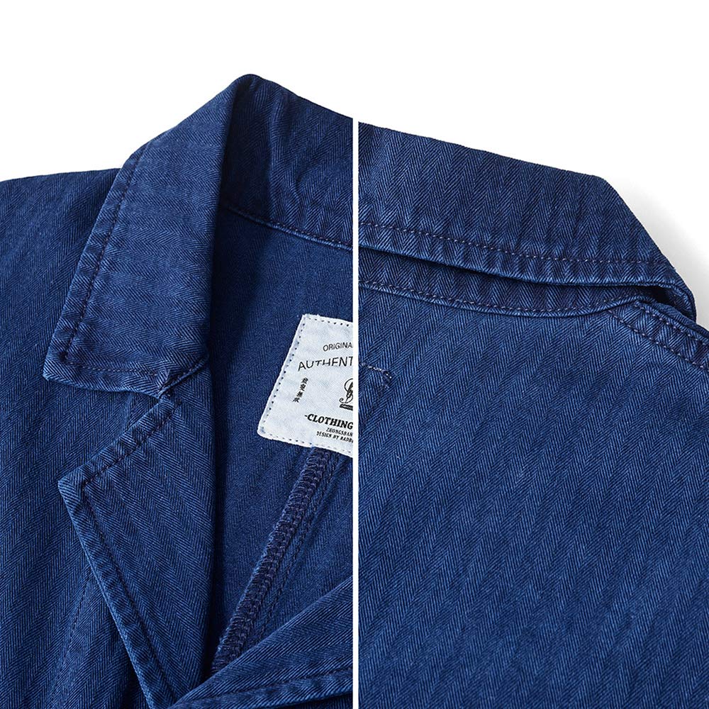 手染め藍染  　カジュアル折り襟テーラードジャケット